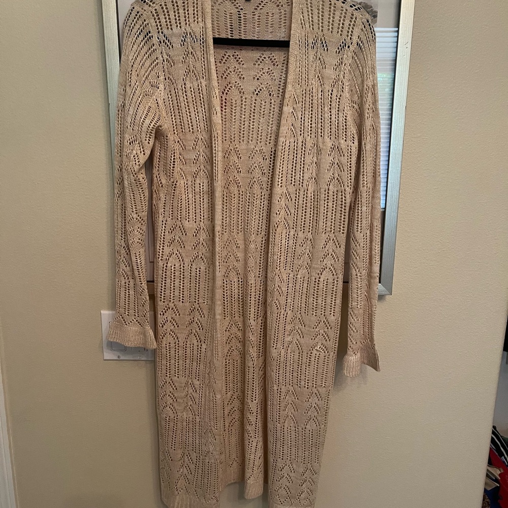 Elegant Cream Open-Front Cardigan